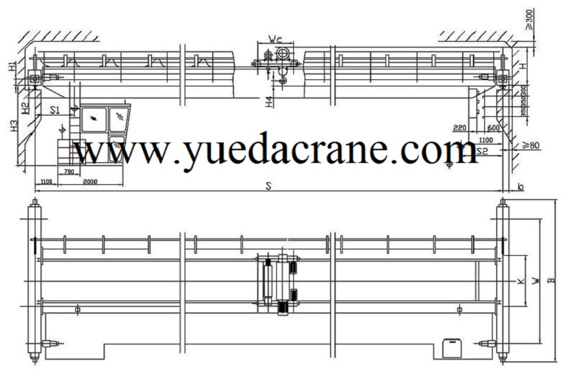 LH model double beam overhead crane